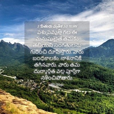 Picture 04 - 2 పేతురు పత్రిక 2:12 TELIRV - పశుప్రవృత్తి గల ఈ - Bible Verse Picture