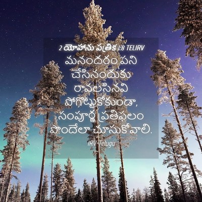 Picture 04 - 2 యోహాను పత్రిక 1:8 TELIRV - మనందరం పని - Bible Verse Picture