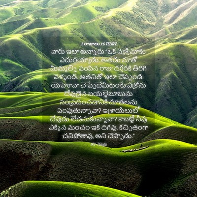 Picture 04 - 2 రాజులు 1:6 TELIRV - వారు ఇలా అన్నారు - Bible Verse Picture