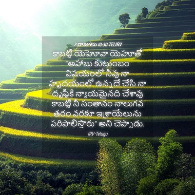 Picture 04 - 2 రాజులు 10:30 TELIRV - కాబట్టి యెహోవా - Bible Verse Picture