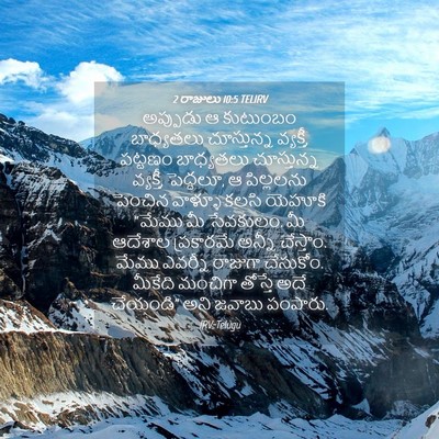 Picture 04 - 2 రాజులు 10:5 TELIRV - అప్పుడు ఆ కుటుంబం - Bible Verse Picture