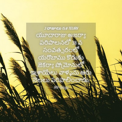 Picture 04 - 2 రాజులు 15:8 TELIRV - యూదారాజు అజర్యా - Bible Verse Picture