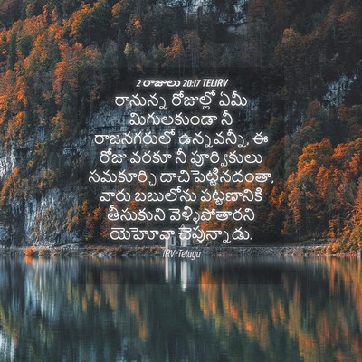 Picture 04 - 2 రాజులు 20:17 TELIRV - రానున్న రోజుల్లో - Bible Verse Picture