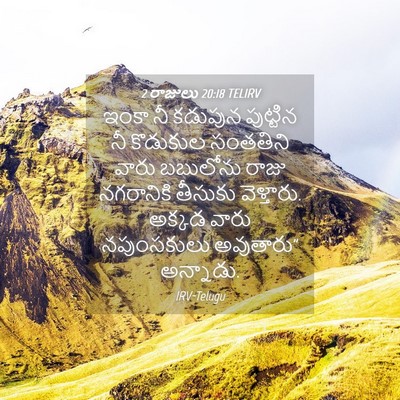 Picture 04 - 2 రాజులు 20:18 TELIRV - ఇంకా నీ కడుపున - Bible Verse Picture