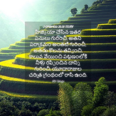 Picture 04 - 2 రాజులు 20:20 TELIRV - హిజ్కియా చేసిన - Bible Verse Picture