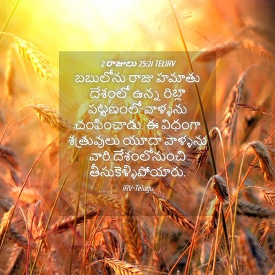Picture 04 - 2 రాజులు 25:21 TELIRV - బబులోను రాజు - Bible Verse Picture