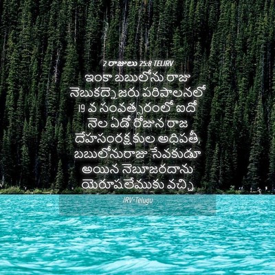 Picture 04 - 2 రాజులు 25:8 TELIRV - ఇంకా బబులోను రాజు - Bible Verse Picture