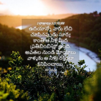 Picture 04 - 2 రాజులు 3:22 TELIRV - ఉదయాన్నే వారు - Bible Verse Picture