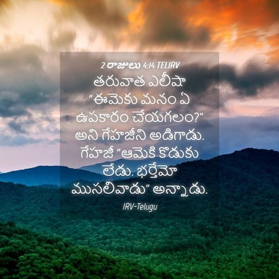 Picture 04 - 2 రాజులు 4:14 TELIRV - తరువాత ఎలీషా - Bible Verse Picture