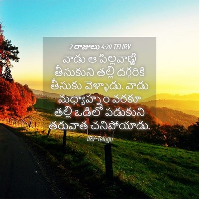 Picture 04 - 2 రాజులు 4:20 TELIRV - వాడు ఆ - Bible Verse Picture