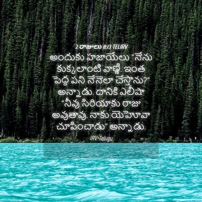 Picture 04 - 2 రాజులు 8:13 TELIRV - అందుకు హజాయేలు - Bible Verse Picture