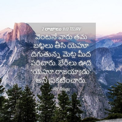 Picture 04 - 2 రాజులు 9:13 TELIRV - వెంటనే వారు తమ - Bible Verse Picture