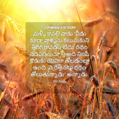 Picture 04 - 2 రాజులు 9:20 TELIRV - మళ్ళీ కావలి వాడు - Bible Verse Picture