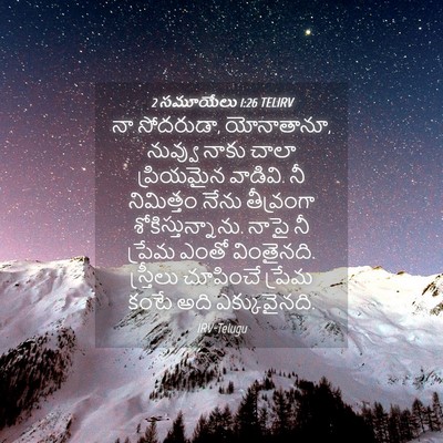 Picture 04 - 2 సమూయేలు 1:26 TELIRV - నా సోదరుడా, - Bible Verse Picture