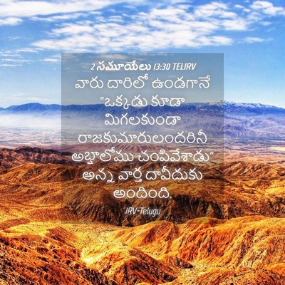 Picture 04 - 2 సమూయేలు 13:30 TELIRV - వారు దారిలో - Bible Verse Picture