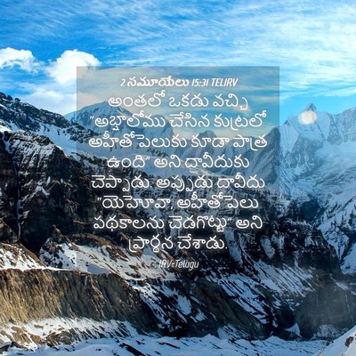 Picture 04 - 2 సమూయేలు 15:31 TELIRV - అంతలో ఒకడు వచ్చి - Bible Verse Picture