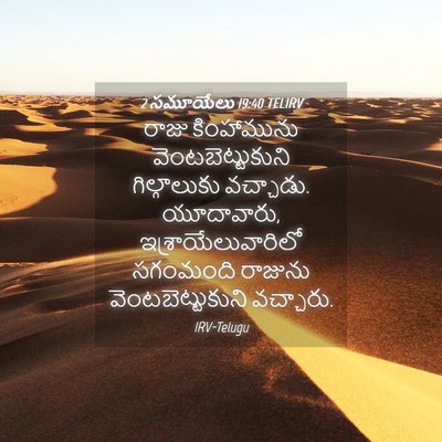 Picture 04 - 2 సమూయేలు 19:40 TELIRV - రాజు కింహామును - Bible Verse Picture