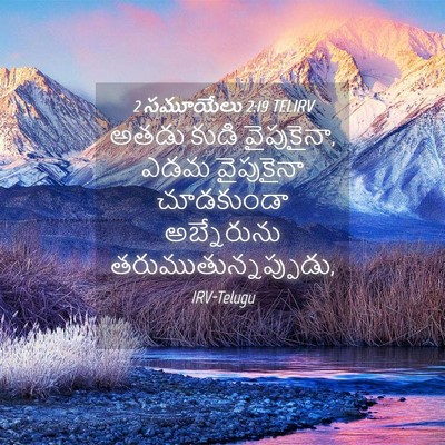Picture 04 - 2 సమూయేలు 2:19 TELIRV - అతడు కుడి - Bible Verse Picture