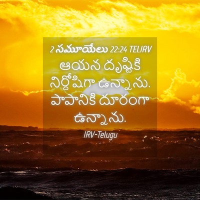 Picture 04 - 2 సమూయేలు 22:24 TELIRV - ఆయన దృష్టికి - Bible Verse Picture