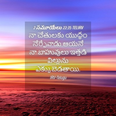 Picture 04 - 2 సమూయేలు 22:35 TELIRV - నా చేతులకు యుద్ధం - Bible Verse Picture
