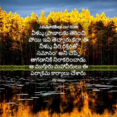 Picture 04 - 2 సమూయేలు 23:17 TELIRV - వీళ్ళు ప్రాణాలకు - Bible Verse Picture