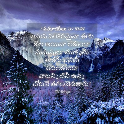 Picture 04 - 2 సమూయేలు 23:7 TELIRV - ఇనుప పరికరమైనా, - Bible Verse Picture
