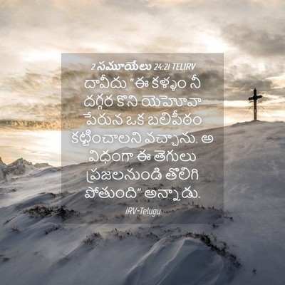 Picture 04 - 2 సమూయేలు 24:21 TELIRV - దావీదు “ఈ కళ్ళం నీ - Bible Verse Picture