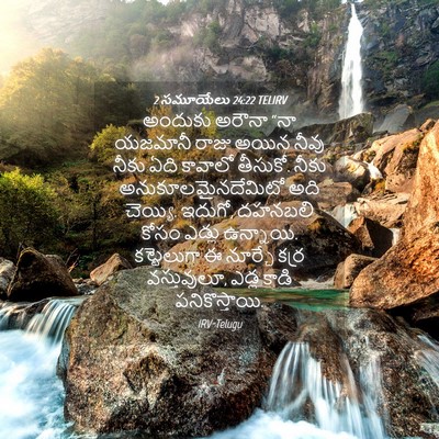 Picture 04 - 2 సమూయేలు 24:22 TELIRV - అందుకు అరౌనా “నా - Bible Verse Picture