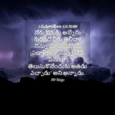 Picture 04 - 2 సమూయేలు 3:25 TELIRV - నేరు కొడుకు - Bible Verse Picture