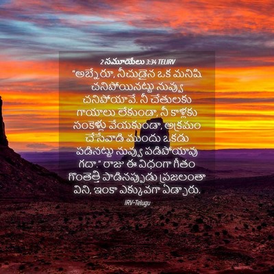 Picture 04 - 2 సమూయేలు 3:34 TELIRV - “అబ్నేరూ, నీచుడైన - Bible Verse Picture