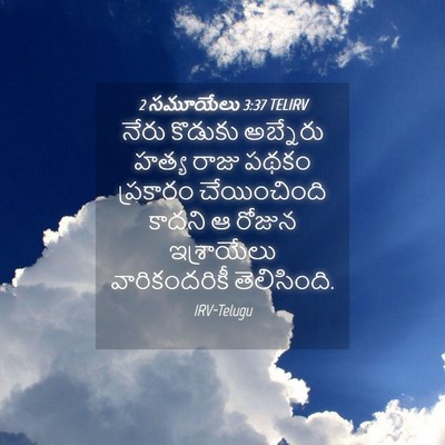 Picture 04 - 2 సమూయేలు 3:37 TELIRV - నేరు కొడుకు - Bible Verse Picture