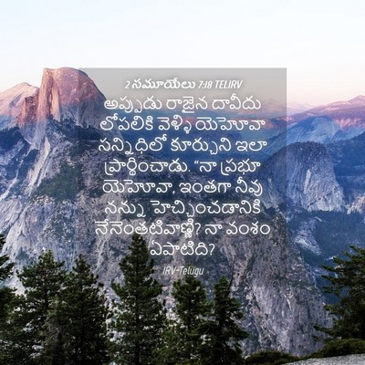 Picture 04 - 2 సమూయేలు 7:18 TELIRV - అప్పుడు రాజైన - Bible Verse Picture