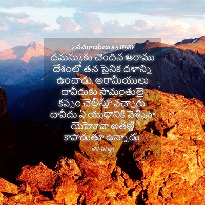 Picture 04 - 2 సమూయేలు 8:6 TELIRV - దమస్కుకు చెందిన - Bible Verse Picture