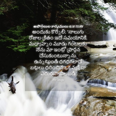 Picture 04 - అపొస్తలుల కార్యములు 10:30 TELIRV - అందుకు కొర్నేలి, - Bible Verse Picture