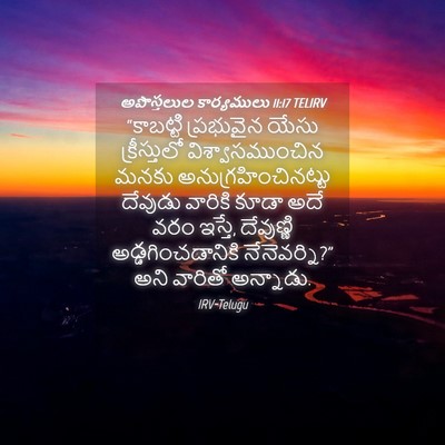 Picture 04 - అపొస్తలుల కార్యములు 11:17 TELIRV - “కాబట్టి ప్రభువైన - Bible Verse Picture