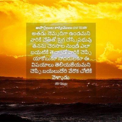 Picture 04 - అపొస్తలుల కార్యములు 12:17 TELIRV - అతడు నెమ్మదిగా - Bible Verse Picture