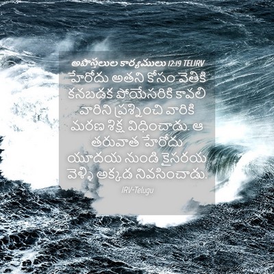 Picture 04 - అపొస్తలుల కార్యములు 12:19 TELIRV - హేరోదు అతని కోసం - Bible Verse Picture