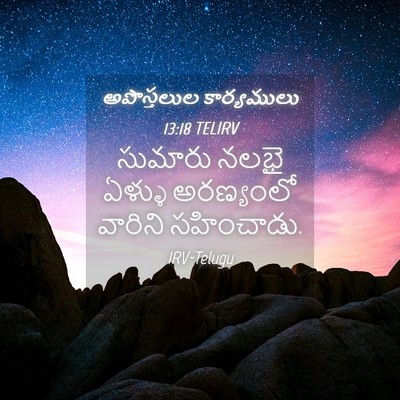 Picture 04 - అపొస్తలుల కార్యములు 13:18 TELIRV - సుమారు నలభై ఏళ్ళు - Bible Verse Picture