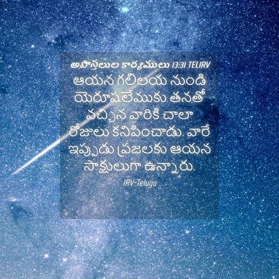 Picture 04 - అపొస్తలుల కార్యములు 13:31 TELIRV - ఆయన గలిలయ నుండి - Bible Verse Picture