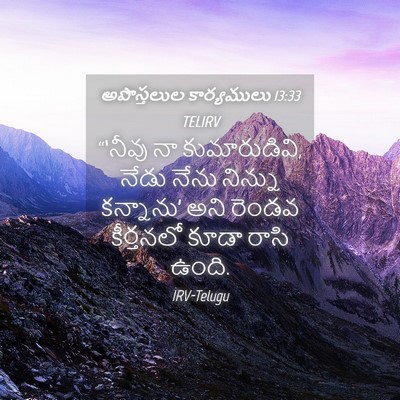 Picture 04 - అపొస్తలుల కార్యములు 13:33 TELIRV - “‘నీవు నా - Bible Verse Picture