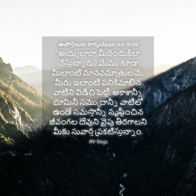 Picture 04 - అపొస్తలుల కార్యములు 14:15 TELIRV - “అయ్యలారా, - Bible Verse Picture