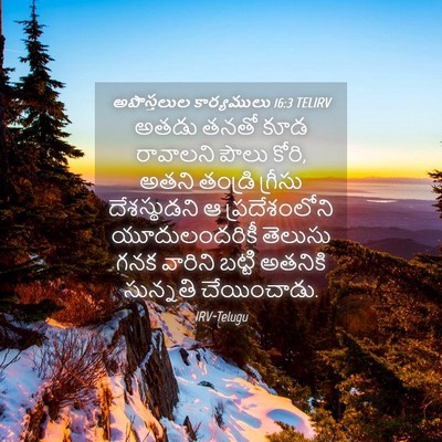 Picture 04 - అపొస్తలుల కార్యములు 16:3 TELIRV - అతడు తనతో కూడ - Bible Verse Picture
