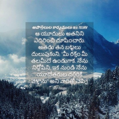 Picture 04 - అపొస్తలుల కార్యములు 18:6 TELIRV - ఆ యూదులు అతనిని - Bible Verse Picture