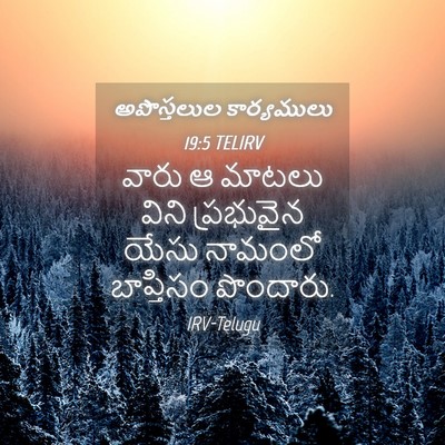 Picture 04 - అపొస్తలుల కార్యములు 19:5 TELIRV - వారు ఆ మాటలు విని - Bible Verse Picture