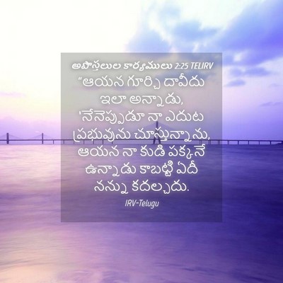 Picture 04 - అపొస్తలుల కార్యములు 2:25 TELIRV - “ఆయన గూర్చి - Bible Verse Picture