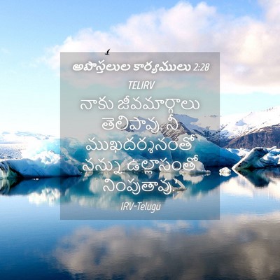Picture 04 - అపొస్తలుల కార్యములు 2:28 TELIRV - నాకు జీవమార్గాలు - Bible Verse Picture