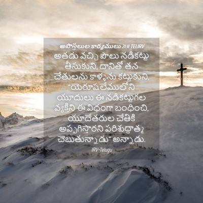 Picture 04 - అపొస్తలుల కార్యములు 21:11 TELIRV - అతడు వచ్చి పౌలు - Bible Verse Picture