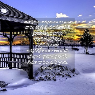 Picture 04 - అపొస్తలుల కార్యములు 21:31 TELIRV - వారు అతణ్ణి - Bible Verse Picture