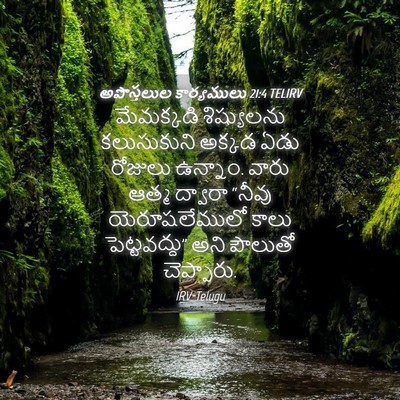 Picture 04 - అపొస్తలుల కార్యములు 21:4 TELIRV - మేమక్కడి - Bible Verse Picture