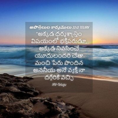 Picture 04 - అపొస్తలుల కార్యములు 22:12 TELIRV - “అక్కడ - Bible Verse Picture